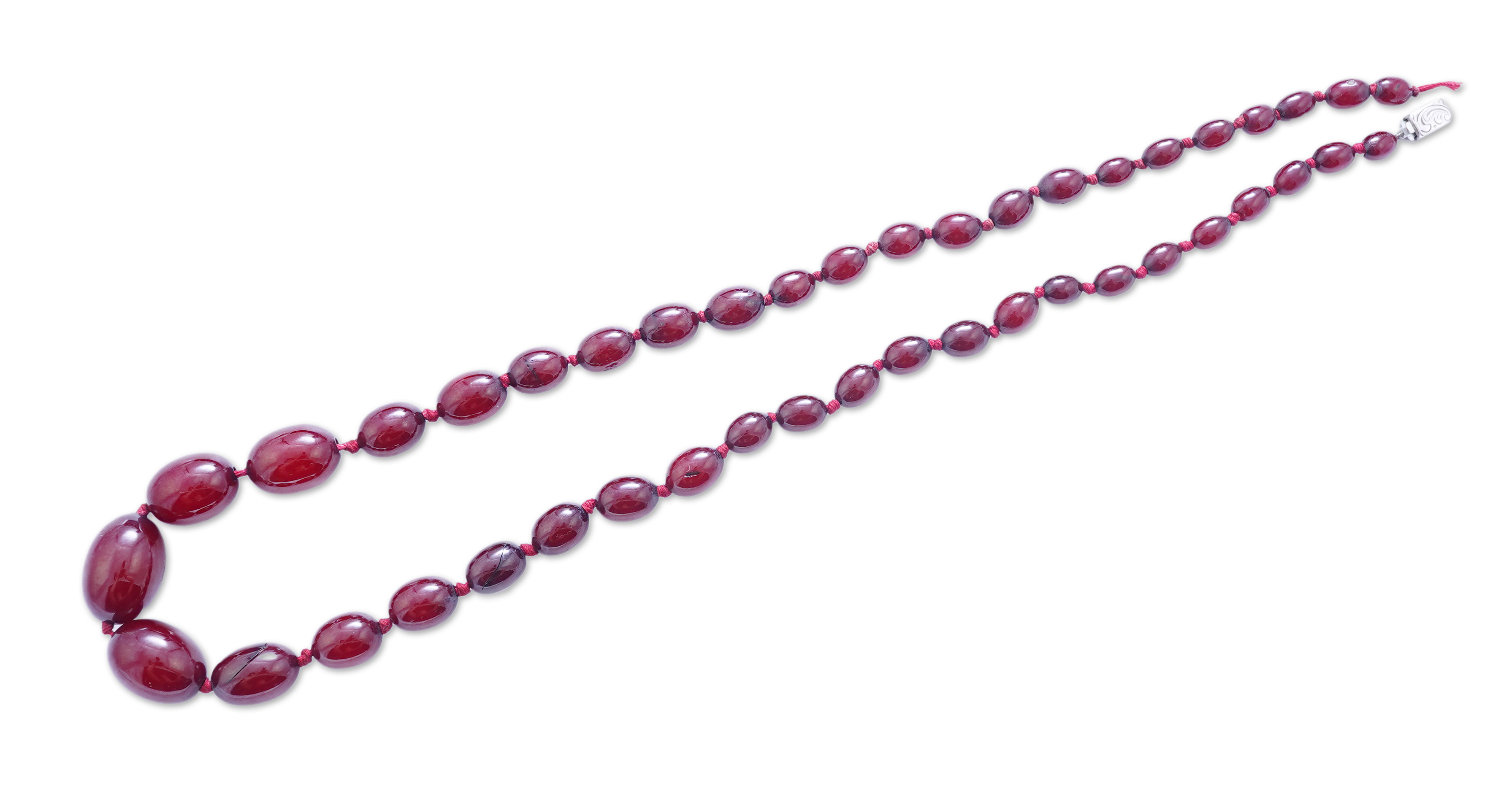 A cherry bakelite 'amber' necklace